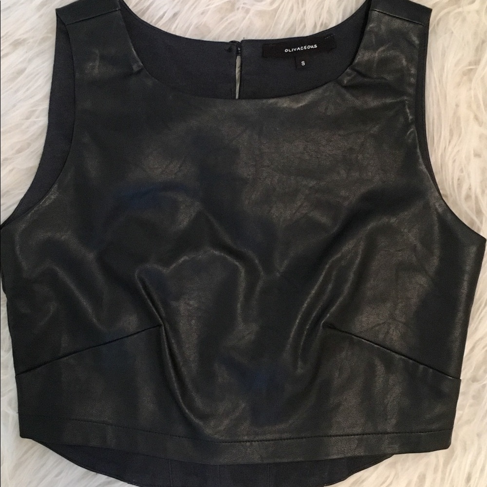 Leather crop top